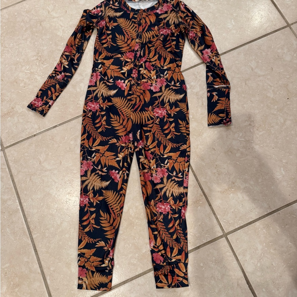 Joyfolie Floral Kids One Piece in Orange and Pink